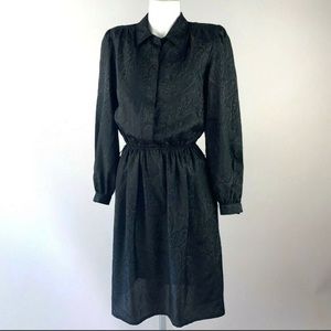 80s Lorenzo Paisley Secretary Blouson Dress 6